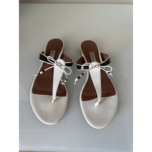 Tabitha Simmons 'Dara' Black/White Sandals, Sz 37 EU / 7 US